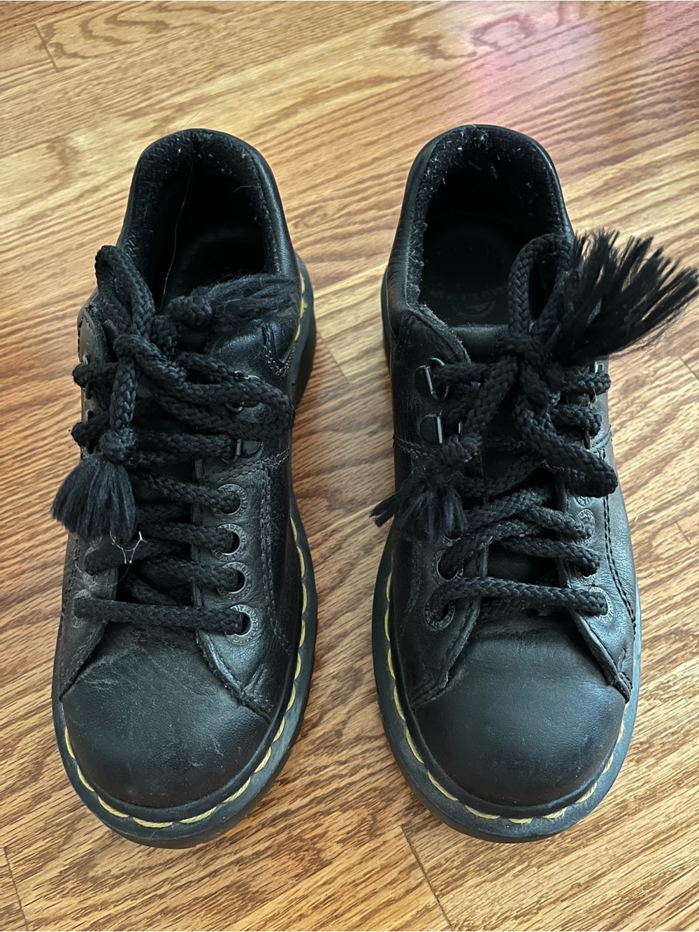 Dr. Martens Black Leather 11864 with Yellow Stitching